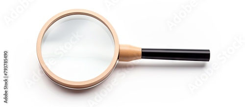 Close-up of wooden-handled magnifier