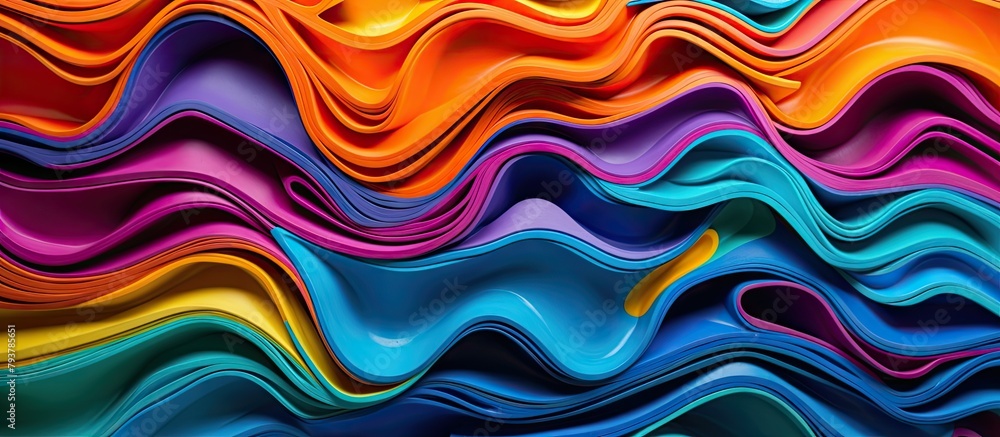 Fototapeta premium Paper sheets forming a vibrant wave