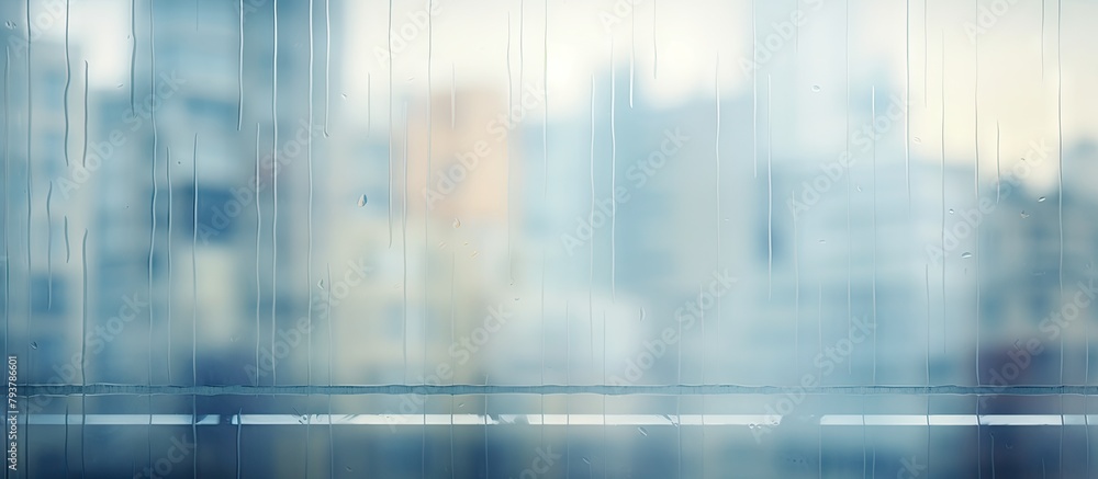 A cityscape seen through a window