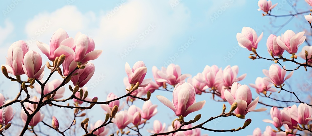 Tree with Pink Blossoms Close Up Tree with Pink Blossoms Close Up