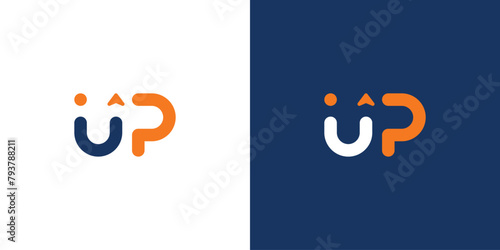 Simple UP Smile Logo. Letter U as a Smile and Arrow Up with Minimalist Style. Unique Logo Icon Symbol Vector Design Inspiration.