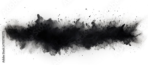 Black smoke billows over a white background photo