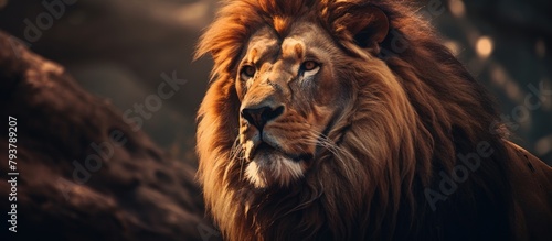 A majestic lion showcasing its impressive mane