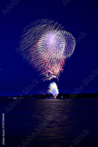 クルーズ船から見た慶野松原海上花火