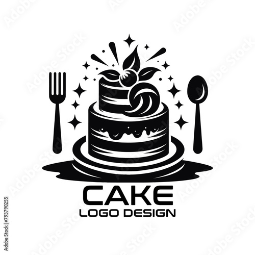 Cake Vector Logo Design photo