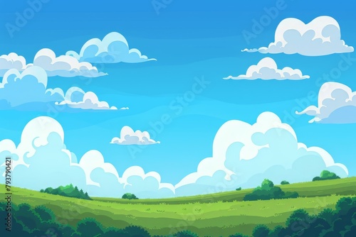 Watercolor background of a summer blue sky with clouds  perfect as wallpaper