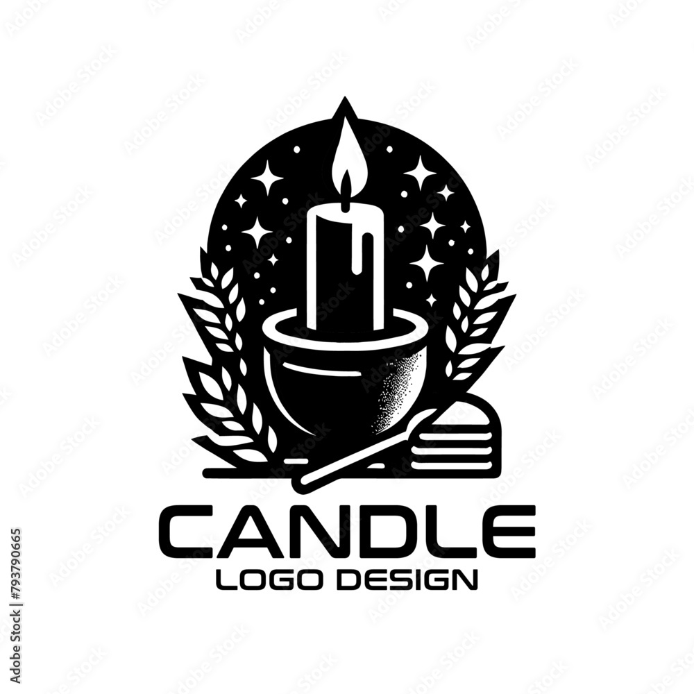 Obraz premium Candle Vector Logo Design