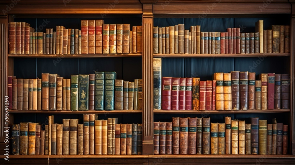 b'A beautiful library with many old books on wooden shelves.' b'A beautiful library with many old books on wooden shelves.'