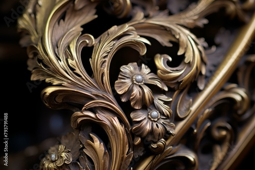 b'ornate golden metal floral sculpture' © duyina1990