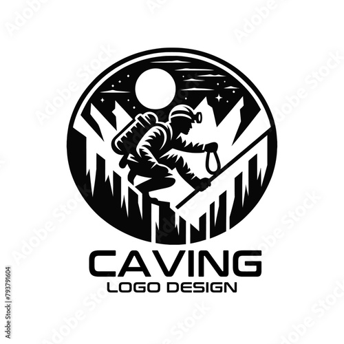 Caving Vector Logo Design