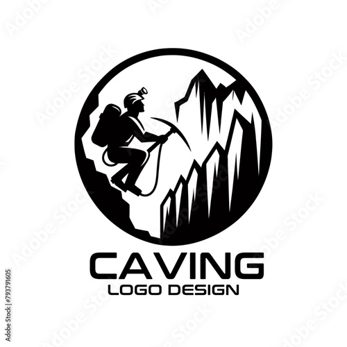 Caving Vector Logo Design
