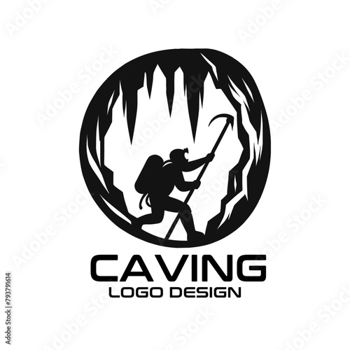 Caving Vector Logo Design