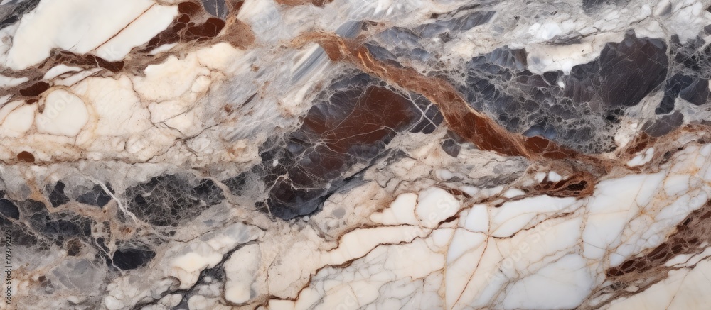 Marble with brown and white veins