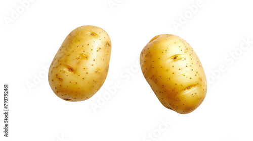 Top-Down View of Isolated Potato on the transparent background, PNG Format