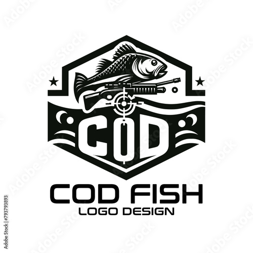 Cod Fish Vector Logo Design 