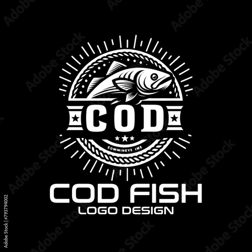 Cod Fish Vector Logo Design 