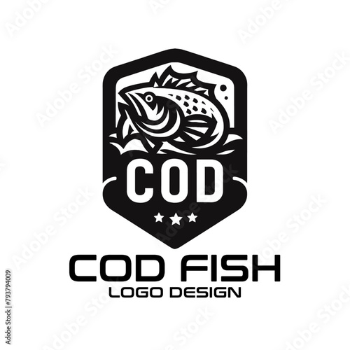 Cod Fish Vector Logo Design 