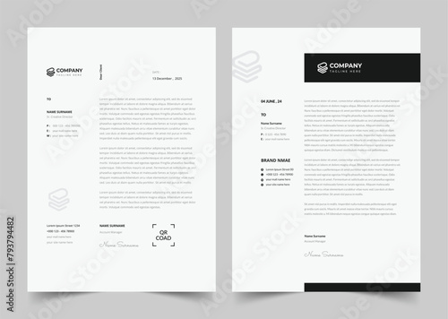 Modern Business Letterhead Template, Business Letterhead Design, Professional Letterhead