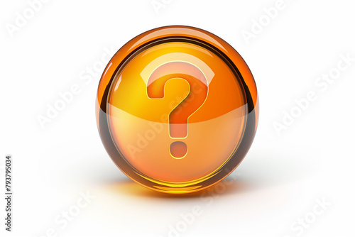orange question mark icon isolated on white background. help, support