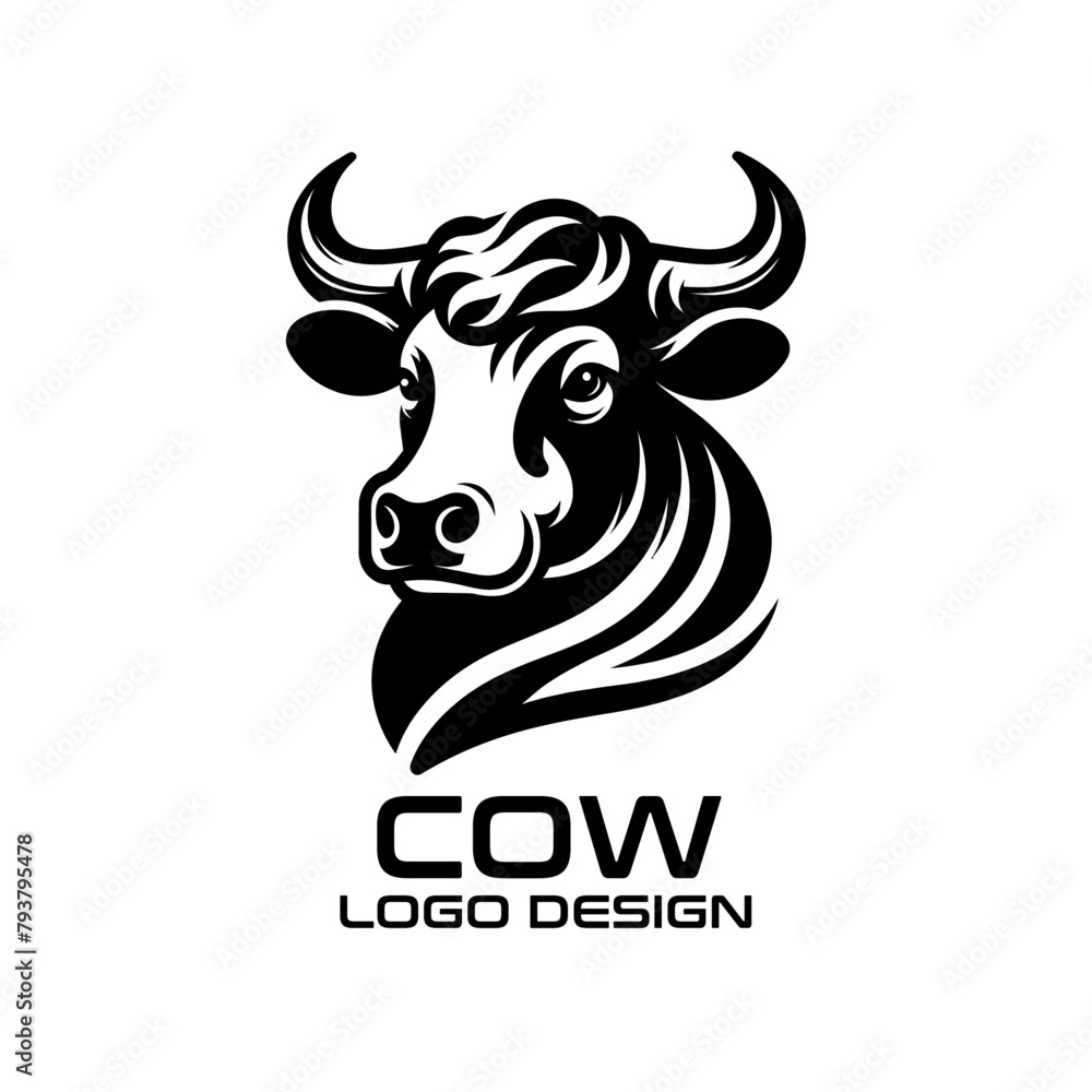 Cow Vector Logo Design Cow Vector Logo Design