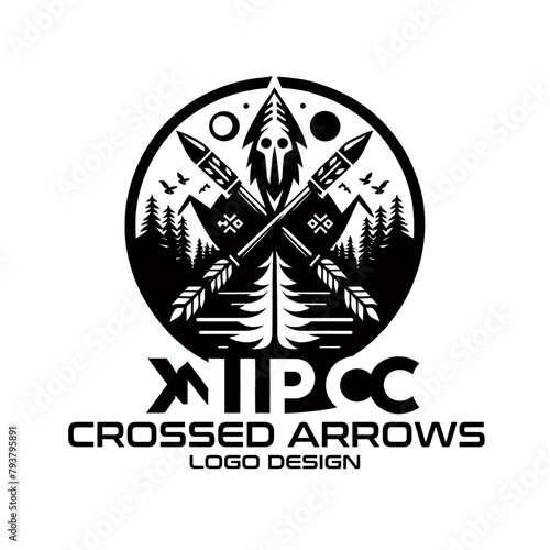 Crossed Arrows Vector Logo Design photo