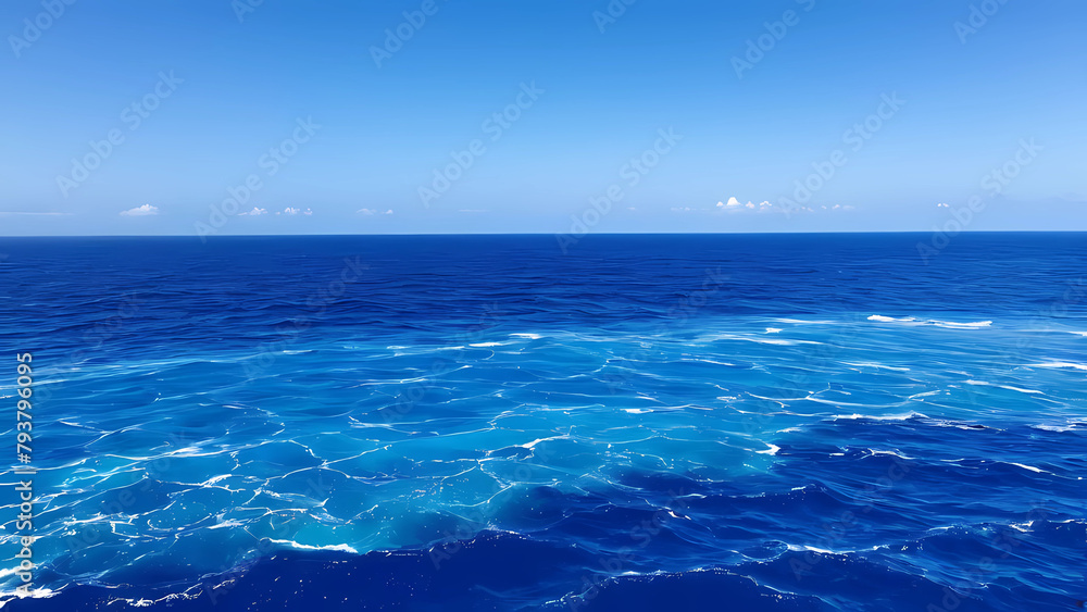 Fototapeta premium blue and beautiful ocean view,background,Generative AI