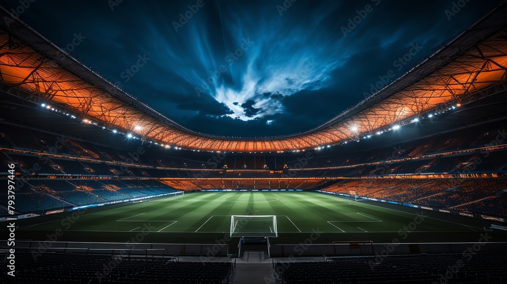 hightech sports stadium, with dynamic lighting and a retractable roof, during a major event, mood of excitement and community, action photography style, avoid showing empty seats hightech sports stadium, with dynamic lighting and a retractable roof, during a major event, mood of excitement and community, action photography style, avoid showing empty seats