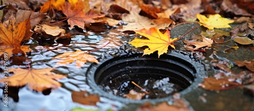 Leaf near drain