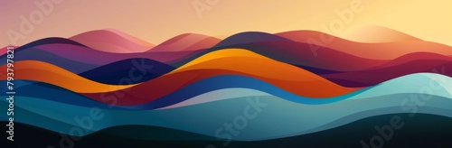 Abstract background with colorful waves and curves, vector illustration