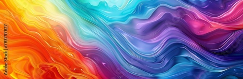 Abstract background with colorful waves and curves, vector illustration