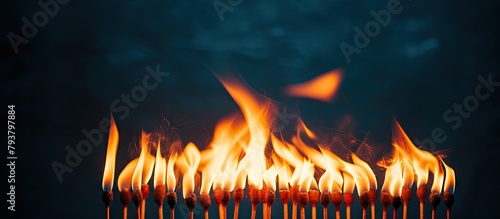 Matches burning in a row