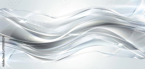 Futuristic silver swoosh design with sleek wave details for modern projects.