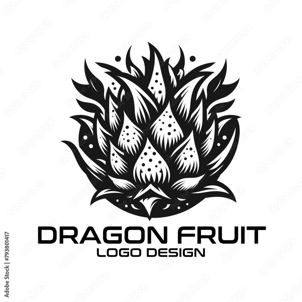 Fototapeta premium Dragon Fruit Vector Logo Design
