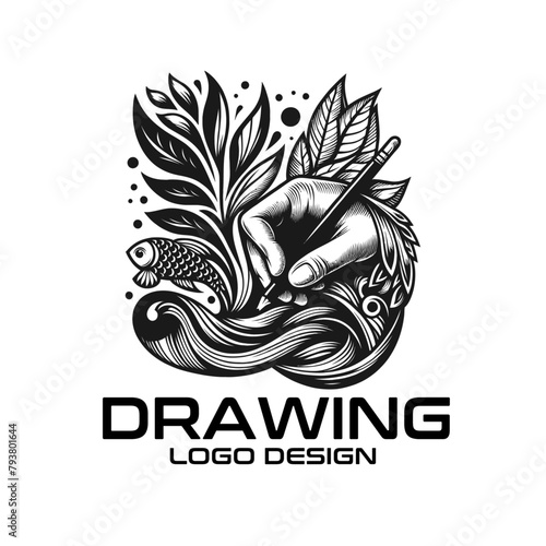 Drawing Vector Logo Design photo