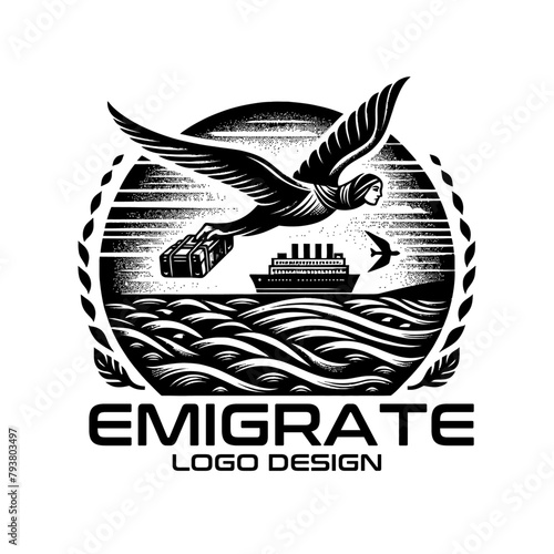 Emigrate Vector Logo Design