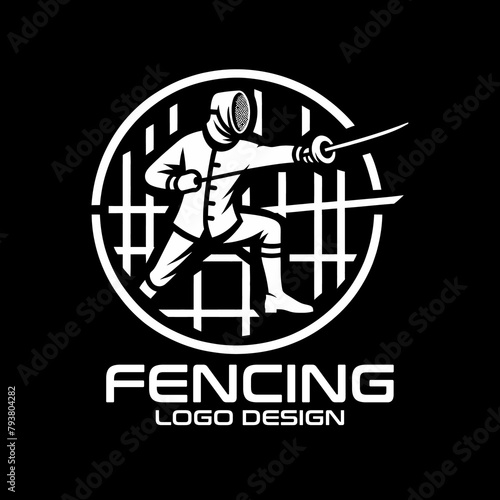Fencing Vector Logo Design