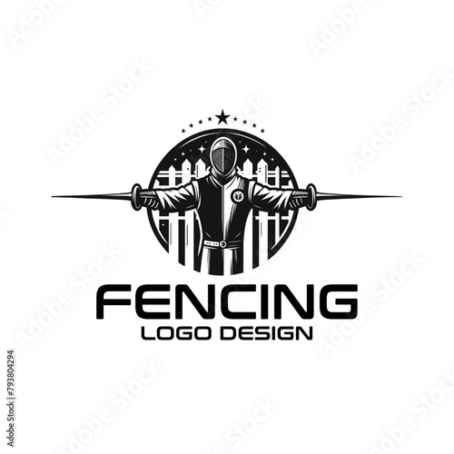 Fencing Vector Logo Design