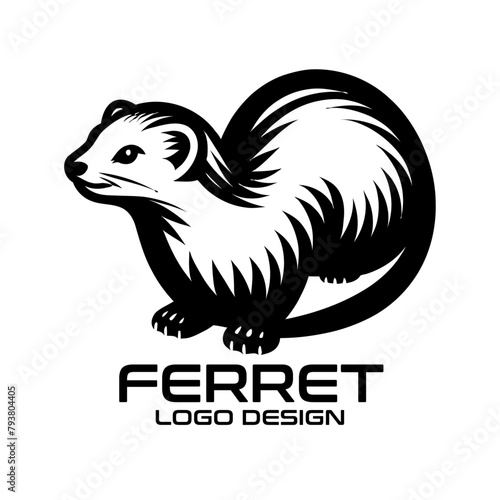 Ferret Vector Logo Design photo