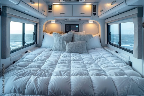 Truck Driver's Rig Sleep Cabin Innovations Scenes showcasing innovative sleep cabin designs for truckers