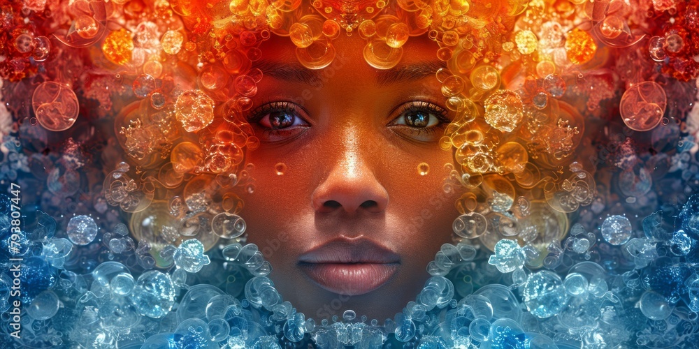 Close-up portrait of a beautiful young african american woman.