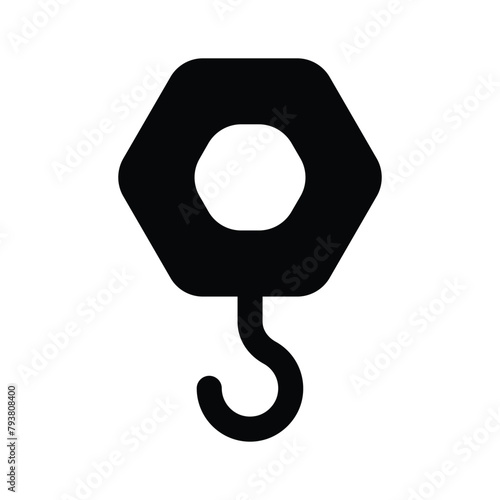 A well designed icon of construction crane, crane hook up for premium use
