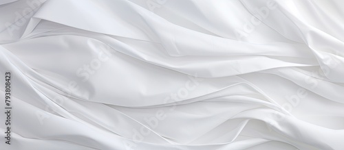 White textured fabric with numerous folds