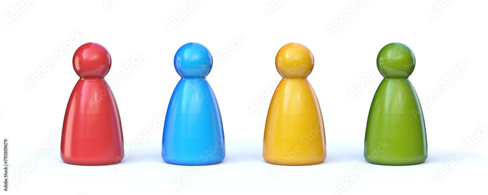 Simple board games pawns 3D