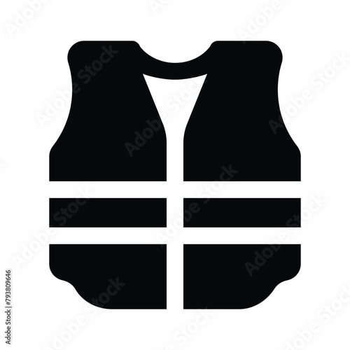An icon of safety jacket in modern style, protective jacket, construction vest