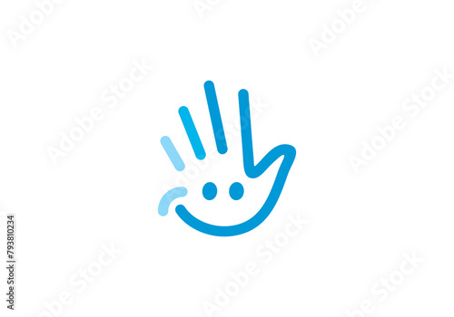 simple hello smile logo design vector