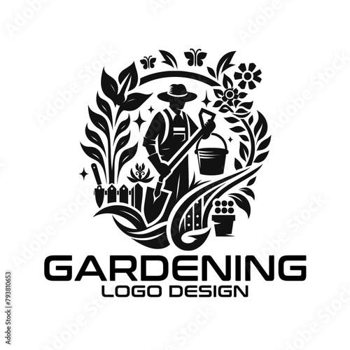 Gardening Vector Logo Design photo