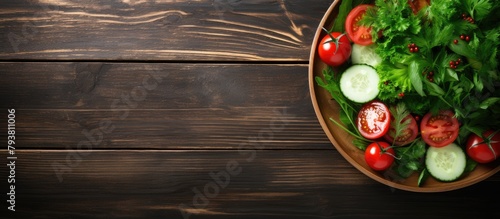 Fresh vegetables wooden table