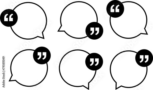 Set of chat bubble icon template for social speech or remark photo