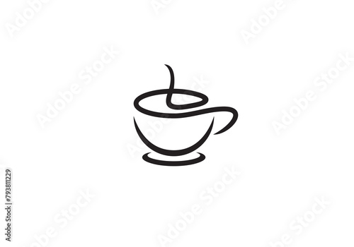 simple coffee cup logo icon design