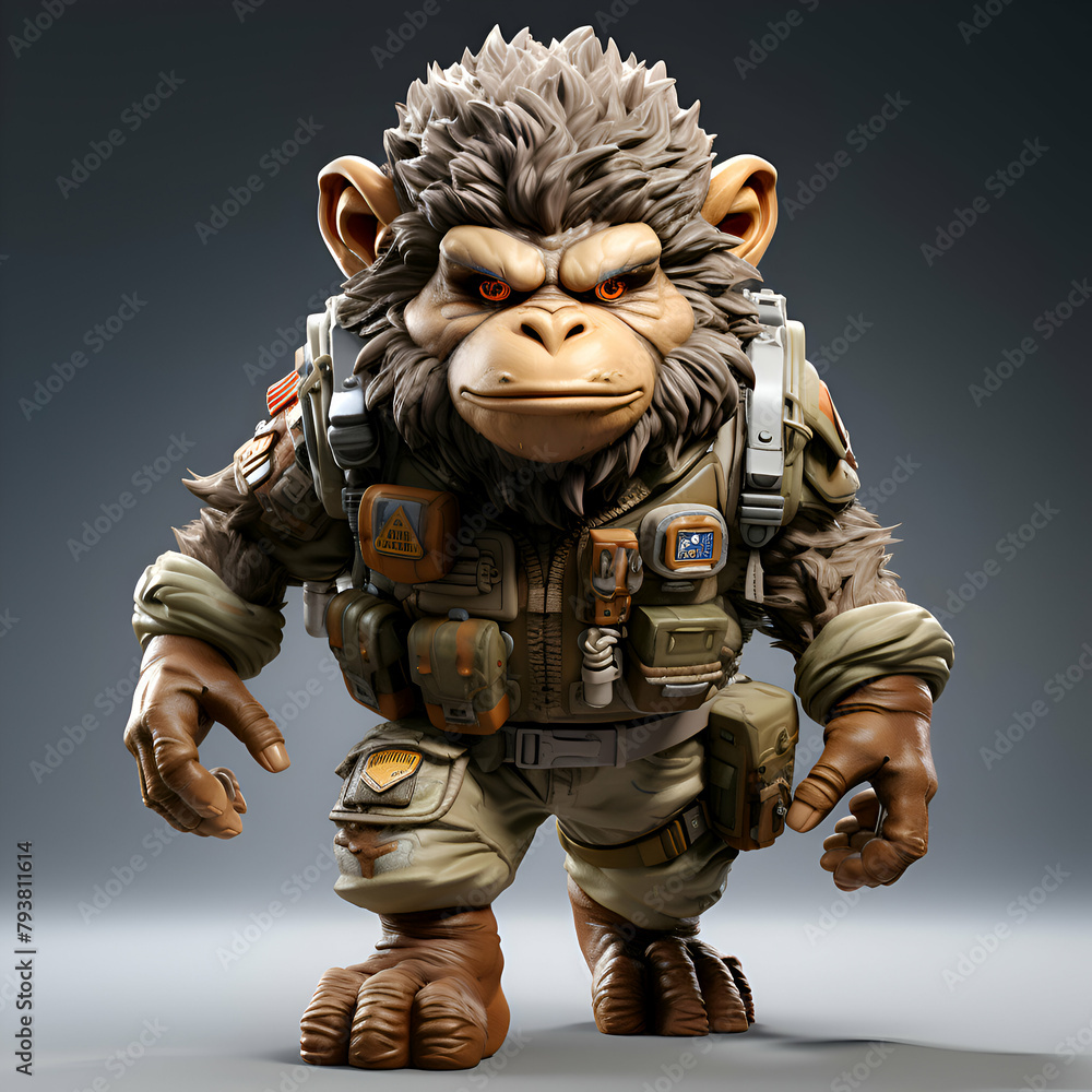 Fantasy character of a gorilla in space suit. 3d illustration Fantasy character of a gorilla in space suit. 3d illustration